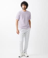 MNFJX57210 MICHEL KLEIN HOMME(ミッシェルクラン オム) アートパネル半袖ニット パープル