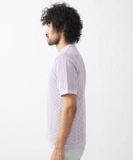 MNFJX57210 MICHEL KLEIN HOMME(ミッシェルクラン オム) アートパネル半袖ニット パープル