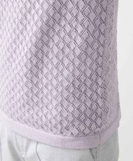 MNFJX57210 MICHEL KLEIN HOMME(ミッシェルクラン オム) アートパネル半袖ニット パープル