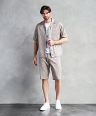 MNGHD57230 MICHEL KLEIN HOMME(ミッシェルクラン オム) 【セットアップ】スエードショートパンツ ベージュ