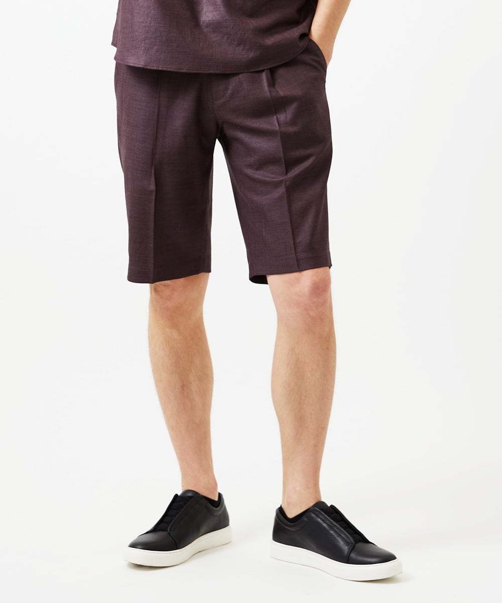 MNGJD51230 MICHEL KLEIN HOMME(ミッシェルクラン オム) 【セットアップ】ワンタックイージーショートパンツ パープル