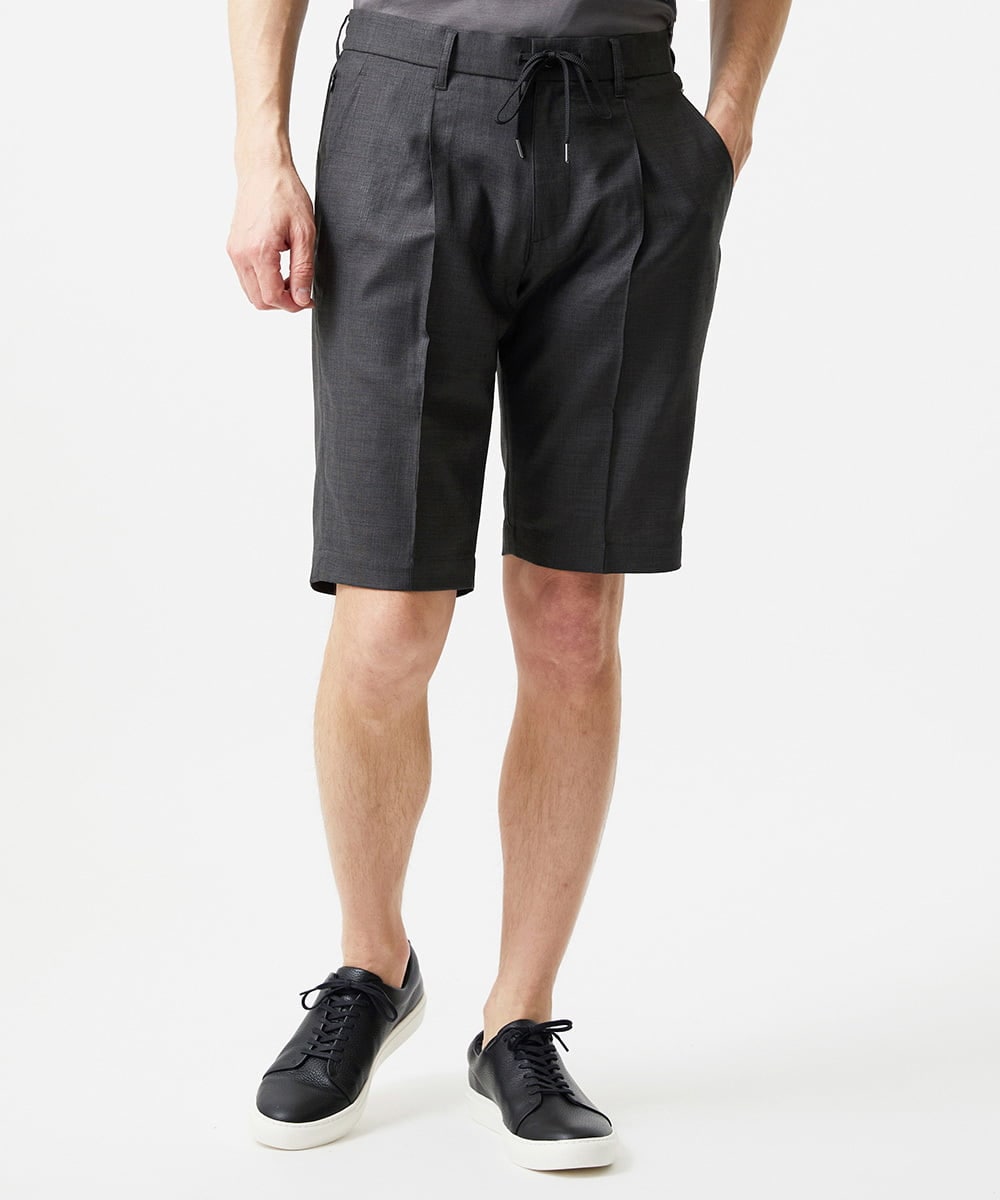 MNGJD51230 MICHEL KLEIN HOMME(ミッシェルクラン オム) 【セットアップ】ワンタックイージーショートパンツ ダークグレー