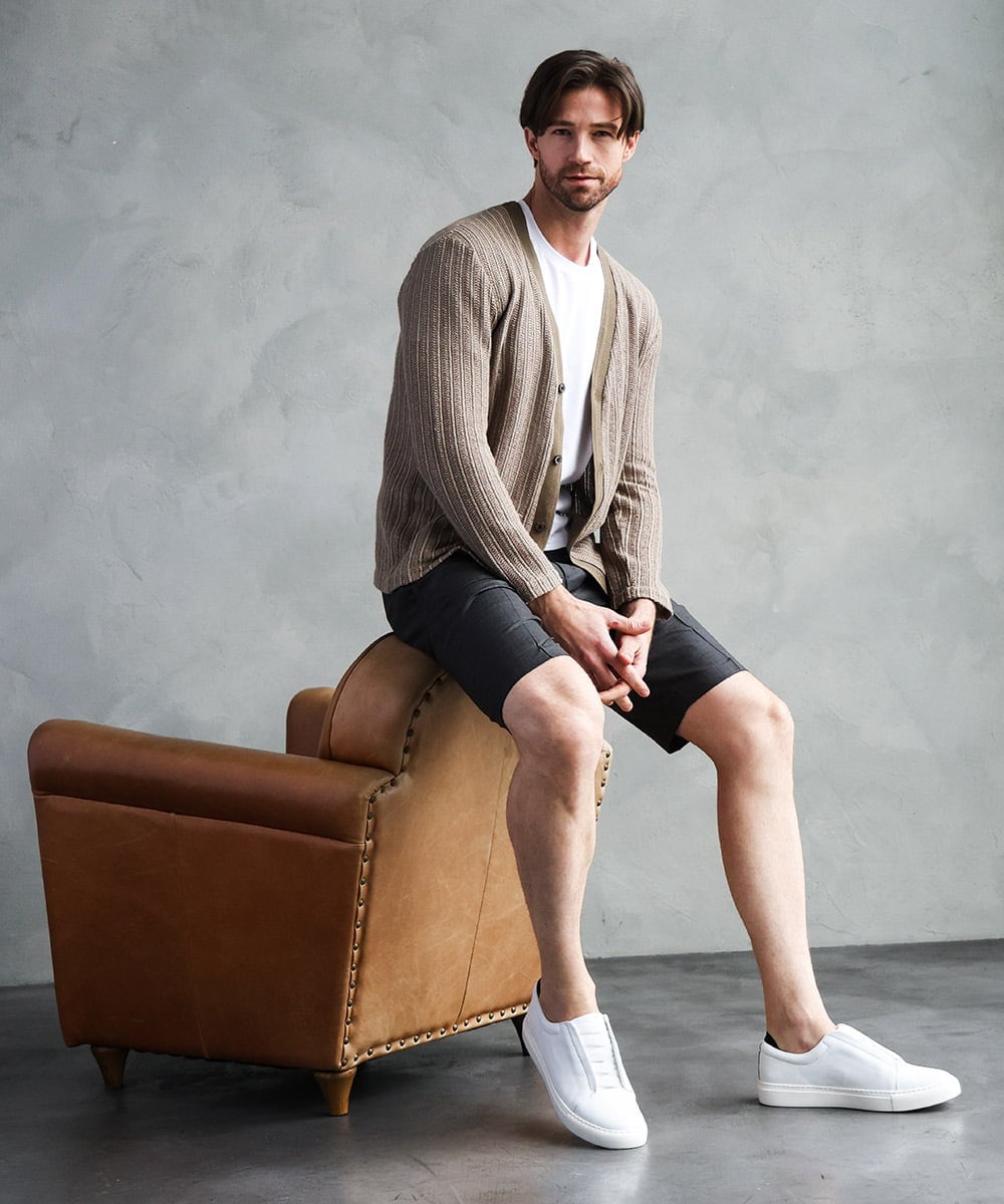 MNGJD51230 MICHEL KLEIN HOMME(ミッシェルクラン オム) 【セットアップ】ワンタックイージーショートパンツ ダークグレー