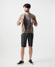 MNGJD51230 MICHEL KLEIN HOMME(ミッシェルクラン オム) 【セットアップ】ワンタックイージーショートパンツ ダークグレー