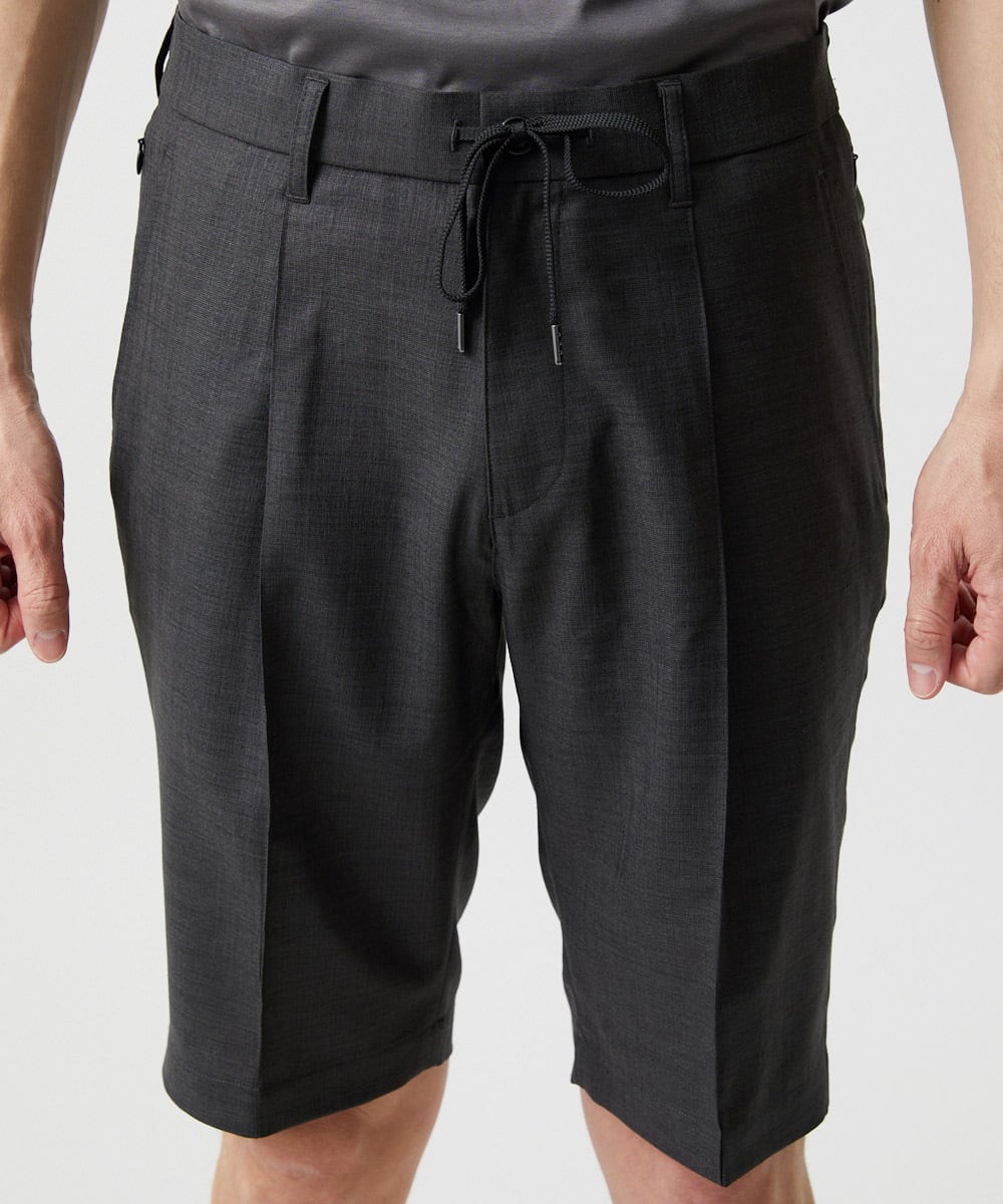 MNGJD51230 MICHEL KLEIN HOMME(ミッシェルクラン オム) 【セットアップ】ワンタックイージーショートパンツ ダークグレー