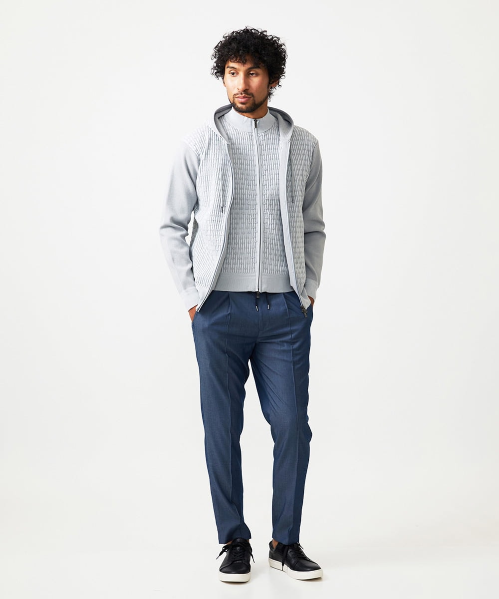 MNHAD50250 MICHEL KLEIN HOMME(ミッシェルクラン オム) ワンタックイージーパンツ ブルー