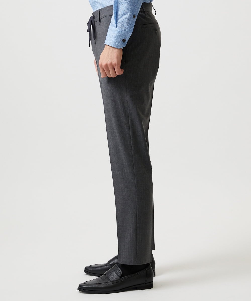 MNHGF52230 MICHEL KLEIN HOMME(ミッシェルクラン オム) ストライプ2WAY9分丈スラックスパンツ グレー