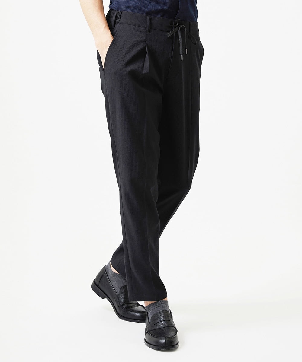 MNHGF54230 MICHEL KLEIN HOMME(ミッシェルクラン オム) 9分丈セミイージースラックスパンツ ブラック