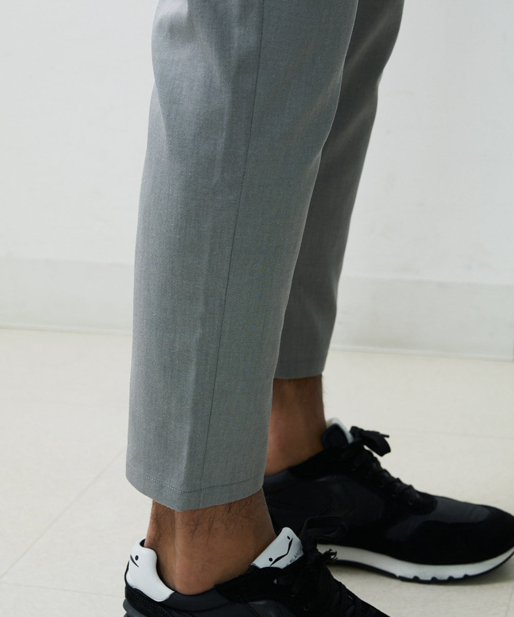 MNHGS35170 MICHEL KLEIN HOMME(ミッシェルクラン オム) クールツイルストレッチパンツ ライトグレー(91)