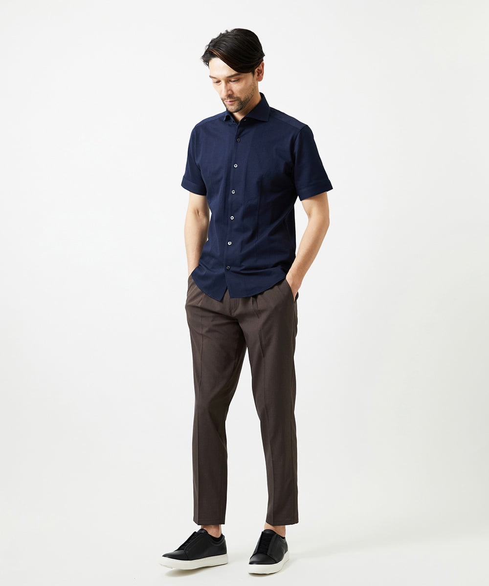 MNHIF51230 MICHEL KLEIN HOMME(ミッシェルクラン オム) クールスラックスイージーパンツ ブラウン