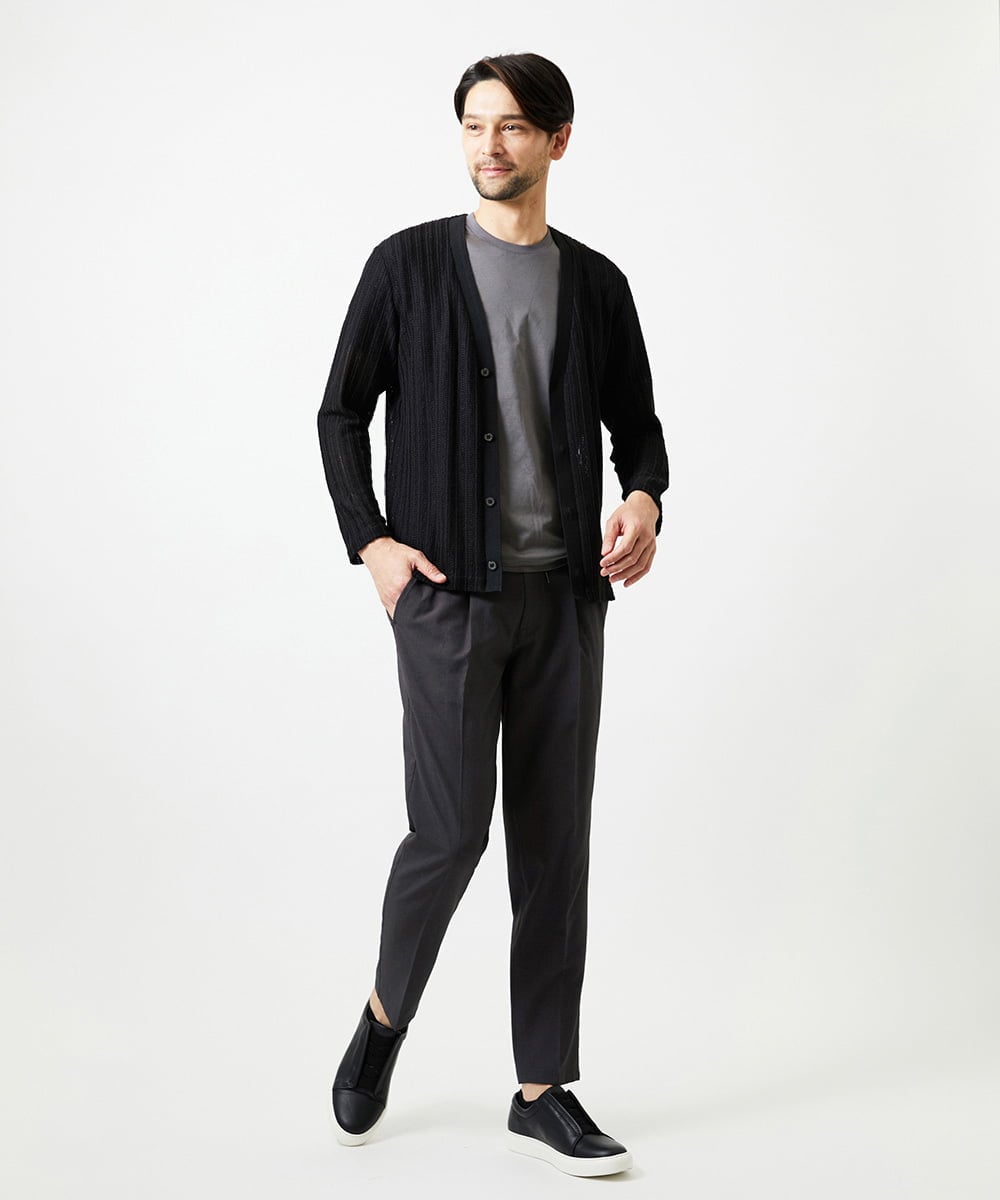 MNHIF51230 MICHEL KLEIN HOMME(ミッシェルクラン オム) クールスラックスイージーパンツ ダークグレー