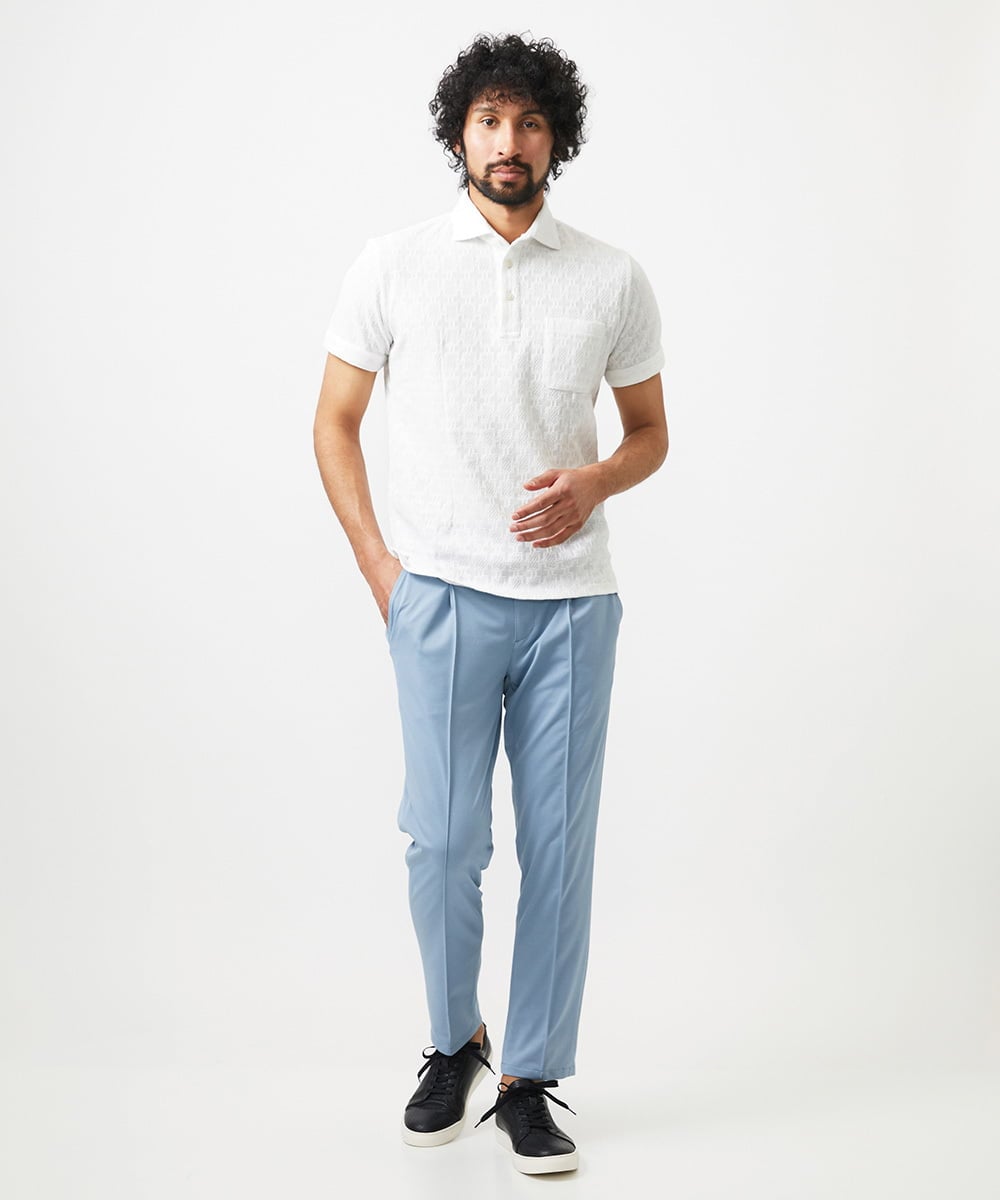MNHJC02230 MICHEL KLEIN HOMME(ミッシェルクラン オム) ドライタッチイージーパンツ ライトブルー