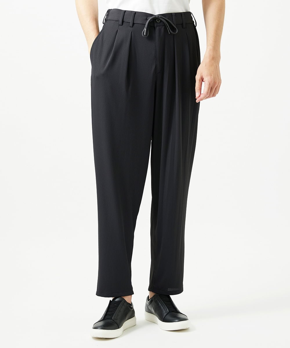 MNHJD64250 MICHEL KLEIN HOMME サッカーストライプ織りワイドパンツ