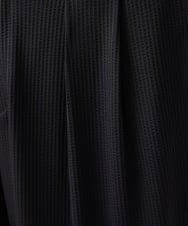 MNHJD64250 MICHEL KLEIN HOMME(ミッシェルクラン オム) サッカーストライプ織りワイドパンツ ブラック