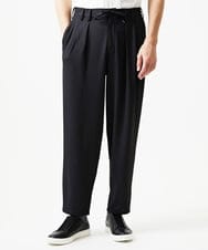 MNHJD64250 MICHEL KLEIN HOMME(ミッシェルクラン オム) サッカーストライプ織りワイドパンツ ブラック