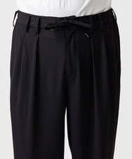MNHJD64250 MICHEL KLEIN HOMME(ミッシェルクラン オム) サッカーストライプ織りワイドパンツ ブラック
