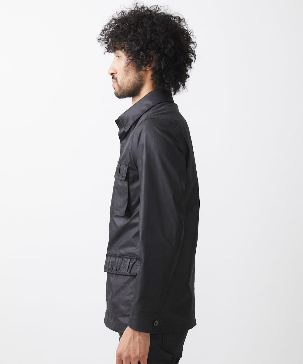 MNJAA55450 MICHEL KLEIN HOMME(ミッシェルクラン オム) ヴィンテージ調ツイルシャツジャケット セットアップ ブラック