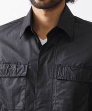 MNJAA55450 MICHEL KLEIN HOMME(ミッシェルクラン オム) ヴィンテージ調ツイルシャツジャケット セットアップ ブラック