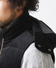 MNJAA56490 MICHEL KLEIN HOMME(ミッシェルクラン オム) トリコットベロアダウンベスト セットアップ ブラック