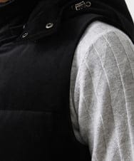 MNJAA56490 MICHEL KLEIN HOMME(ミッシェルクラン オム) トリコットベロアダウンベスト セットアップ ブラック