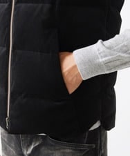 MNJAA56490 MICHEL KLEIN HOMME(ミッシェルクラン オム) トリコットベロアダウンベスト セットアップ ブラック