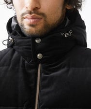 MNJAA56490 MICHEL KLEIN HOMME(ミッシェルクラン オム) トリコットベロアダウンベスト セットアップ ブラック