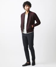 MNJAA59330 MICHEL KLEIN HOMME(ミッシェルクラン オム) リブ編みナイロンMA-1ブルゾン パープル