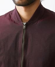MNJAA59330 MICHEL KLEIN HOMME(ミッシェルクラン オム) リブ編みナイロンMA-1ブルゾン パープル