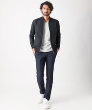 MNJAA59330 MICHEL KLEIN HOMME(ミッシェルクラン オム) リブ編みナイロンMA-1ブルゾン ブラック