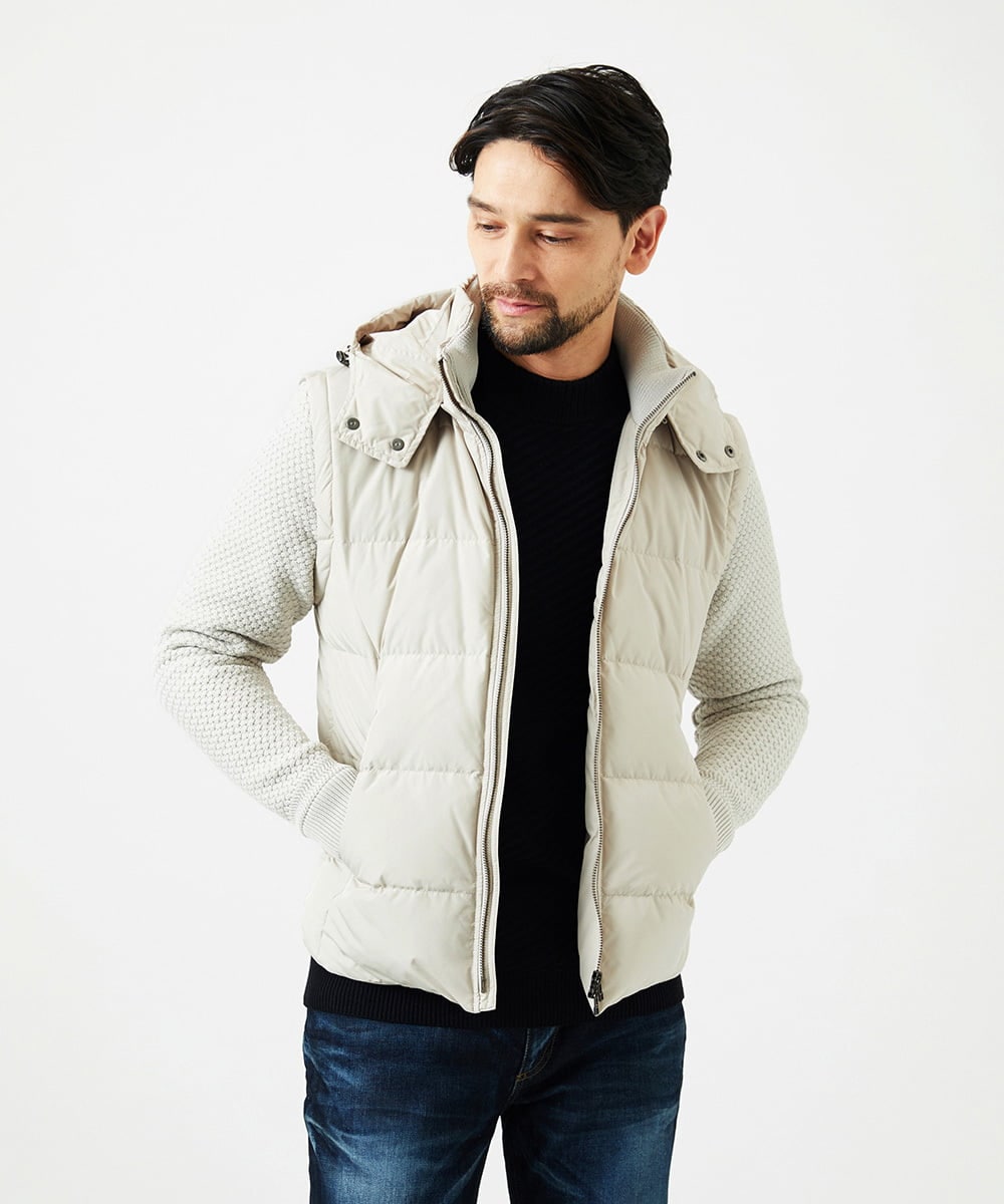 MNJAD57590 MICHEL KLEIN HOMME(ミッシェルクラン オム) 2WAYダウンジャケット アイボリー