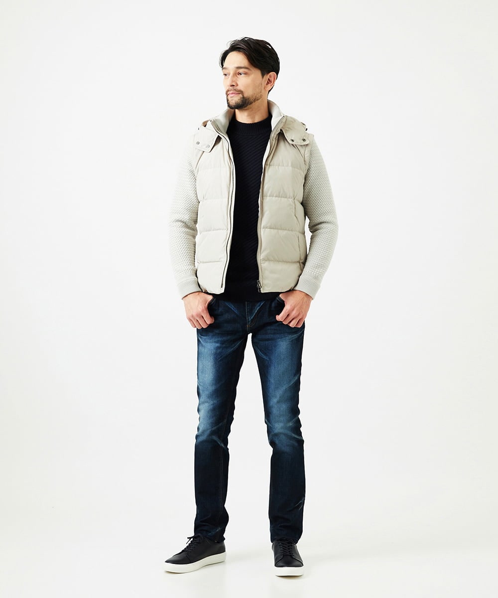 MNJAD57590 MICHEL KLEIN HOMME(ミッシェルクラン オム) 2WAYダウンジャケット アイボリー