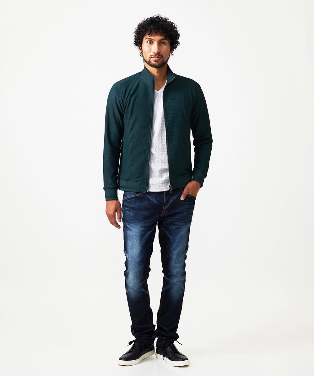 MNJAF01400 MICHEL KLEIN HOMME(ミッシェルクラン オム) スタンドカラートラックジャケット グリーン