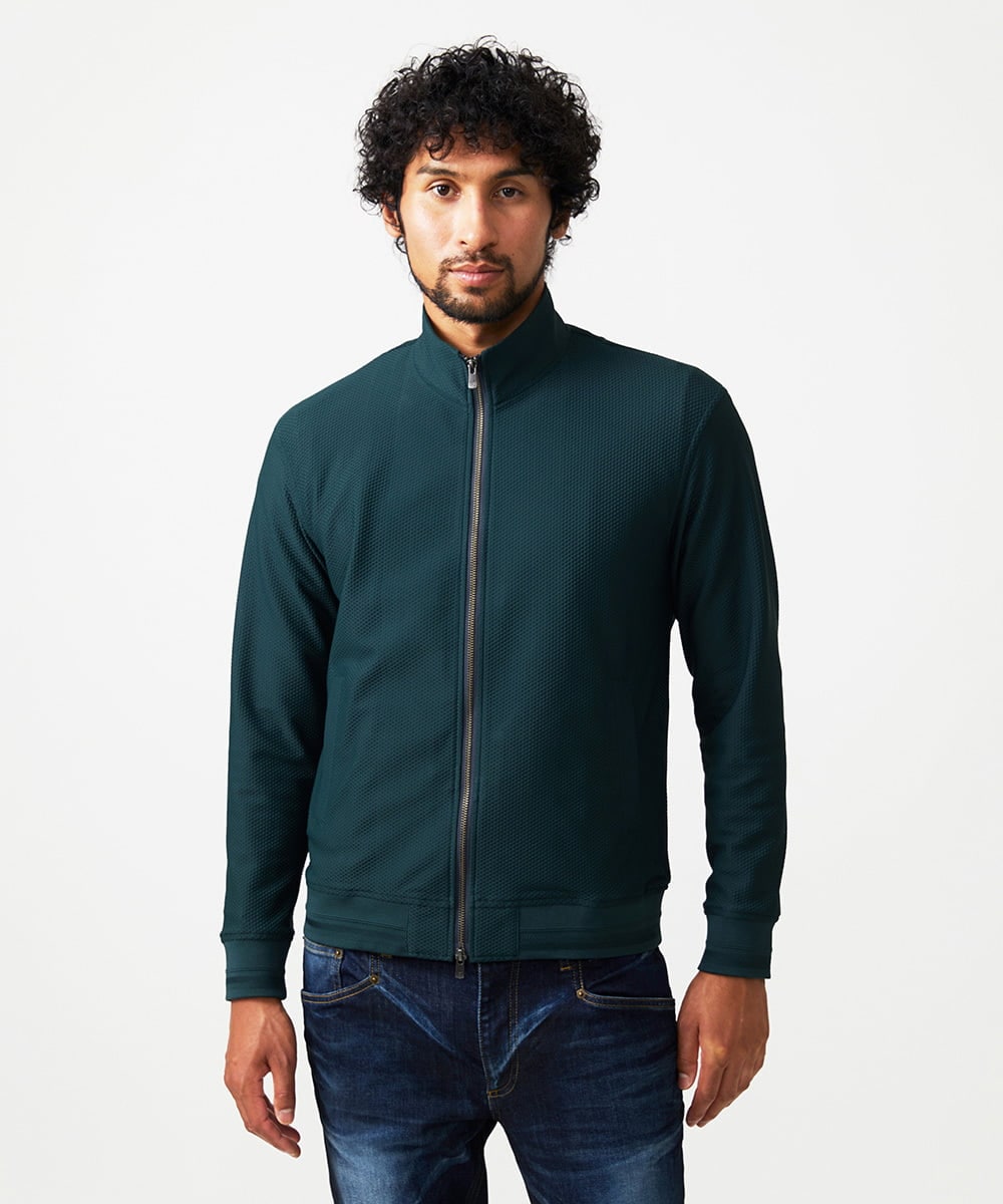 MNJAF01400 MICHEL KLEIN HOMME(ミッシェルクラン オム) スタンドカラートラックジャケット グリーン