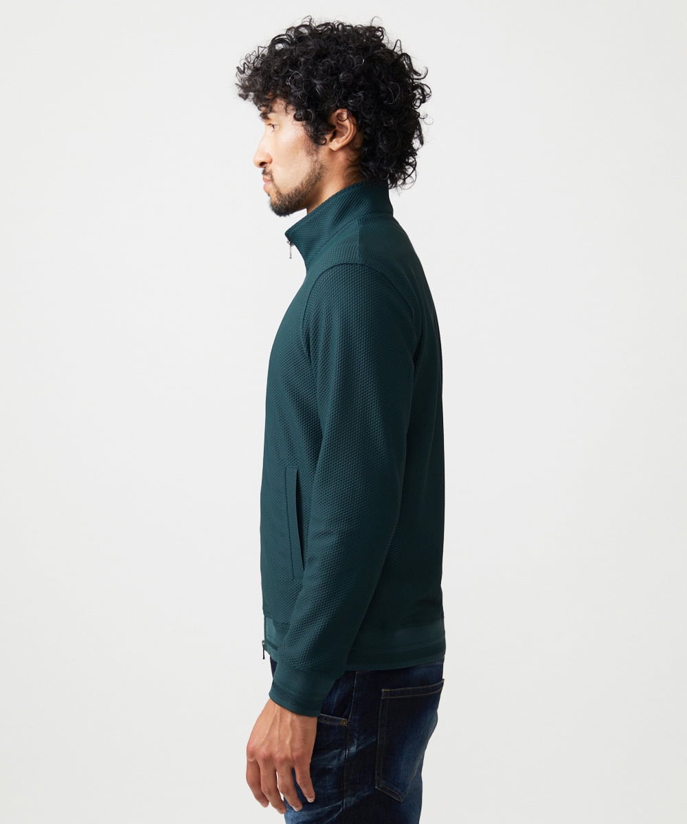 MNJAF01400 MICHEL KLEIN HOMME(ミッシェルクラン オム) スタンドカラートラックジャケット グリーン