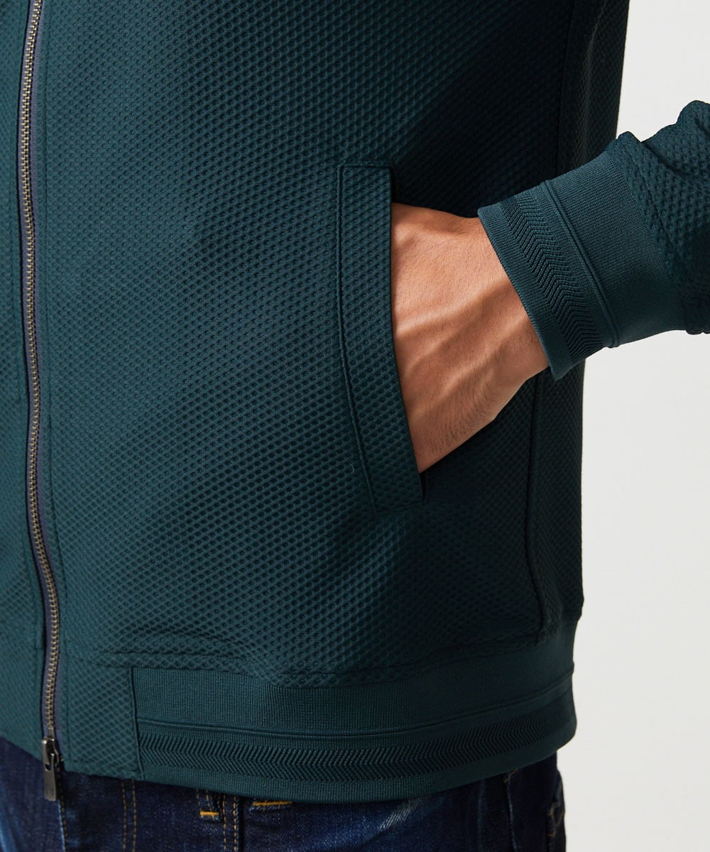 MNJAF01400 MICHEL KLEIN HOMME(ミッシェルクラン オム) スタンドカラートラックジャケット グリーン