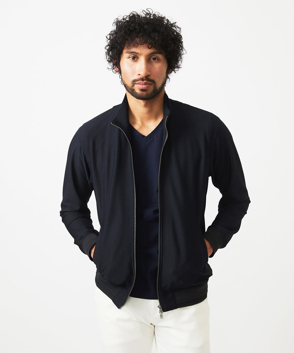 MNJAF01400 MICHEL KLEIN HOMME(ミッシェルクラン オム) スタンドカラートラックジャケット ブラック