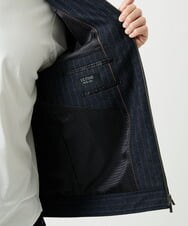 MNJAI53530 MICHEL KLEIN HOMME(ミッシェルクラン オム) ストライプ柄ウールコットンジップブルゾン ネイビー