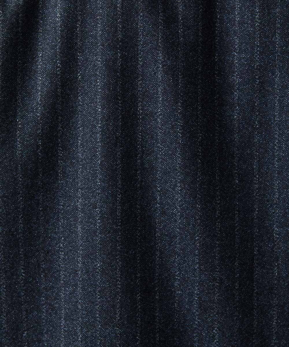 MNJAI53530 MICHEL KLEIN HOMME(ミッシェルクラン オム) ストライプ柄ウールコットンジップブルゾン ネイビー