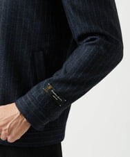 MNJAI53530 MICHEL KLEIN HOMME(ミッシェルクラン オム) ストライプ柄ウールコットンジップブルゾン ネイビー