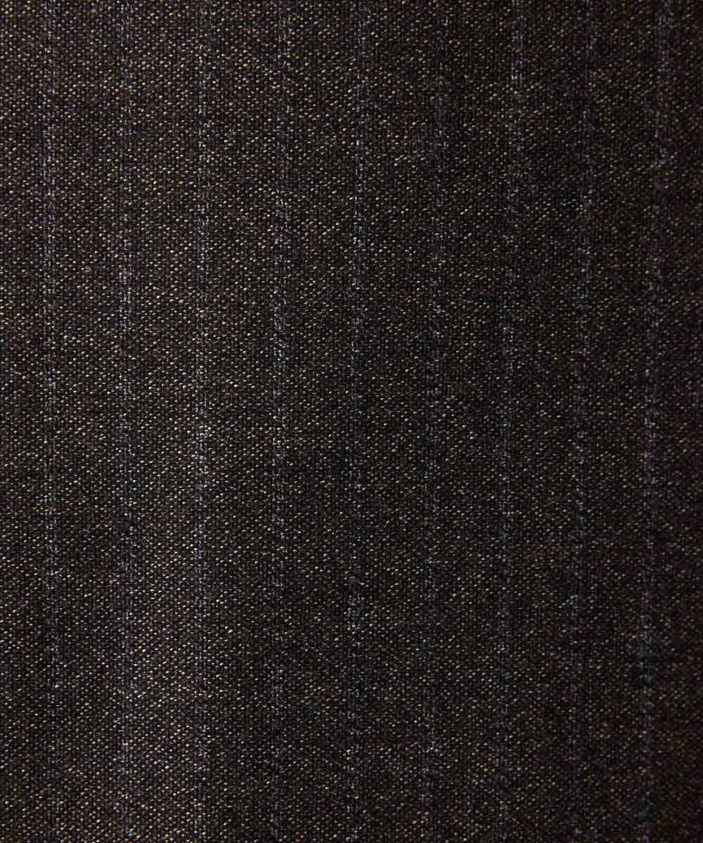 MNJAI53530 MICHEL KLEIN HOMME(ミッシェルクラン オム) ストライプ柄ウールコットンジップブルゾン ブラウン