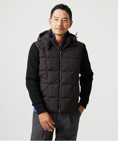 MNJAI57590 MICHEL KLEIN HOMME 異素材MIX袖ニットダウンジャケット