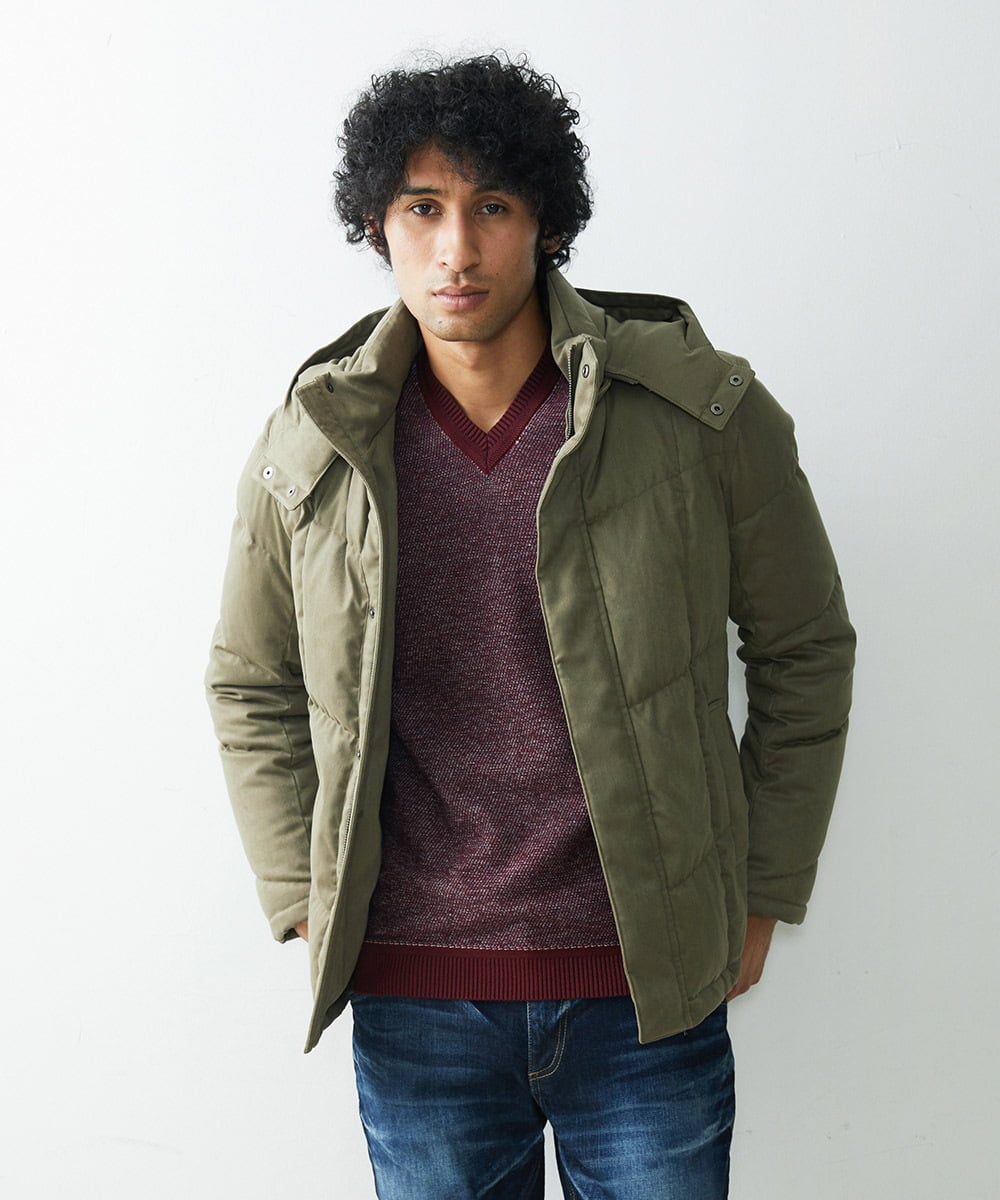 MNJAS45450 MICHEL KLEIN HOMME(ミッシェルクラン オム) ベジタブルスエードダウン カーキ