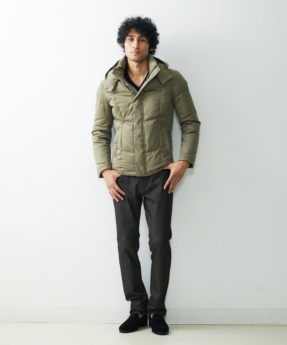 MNJAS45450 MICHEL KLEIN HOMME(ミッシェルクラン オム) ベジタブルスエードダウン カーキ