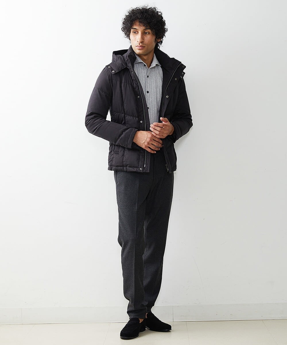 MNJAS45450 MICHEL KLEIN HOMME(ミッシェルクラン オム) ベジタブルスエードダウン ブラック