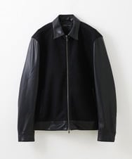 MNJAV84540 MICHEL KLEIN HOMME(ミッシェルクラン オム) ウールコンビネーションブルゾン ブラック