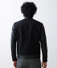 MNJAV84540 MICHEL KLEIN HOMME(ミッシェルクラン オム) ウールコンビネーションブルゾン ブラック