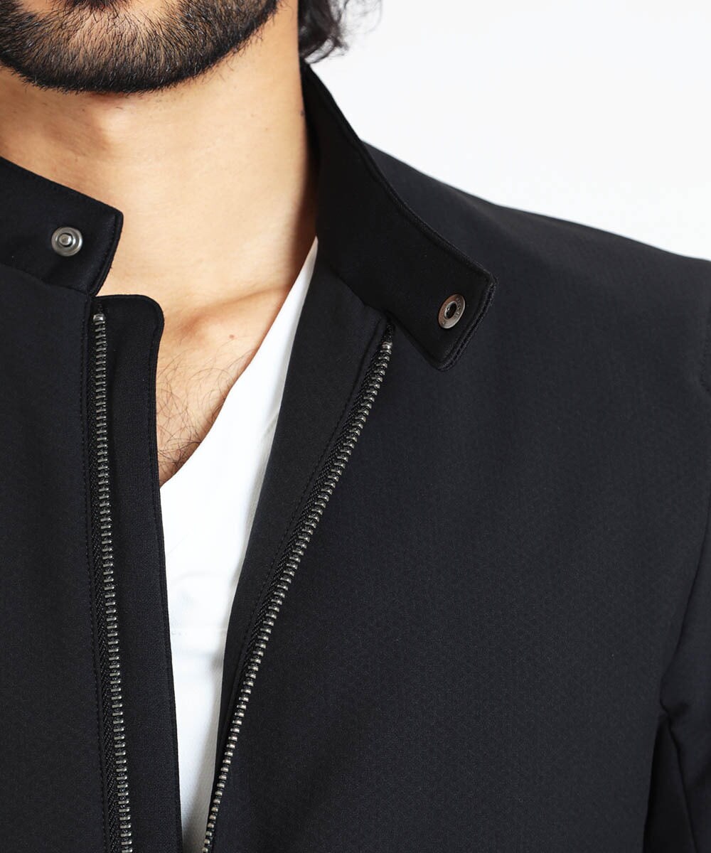 MNJAV86390 MICHEL KLEIN HOMME(ミッシェルクラン オム) ウォーターテックライダースブルゾン ブラック(94)