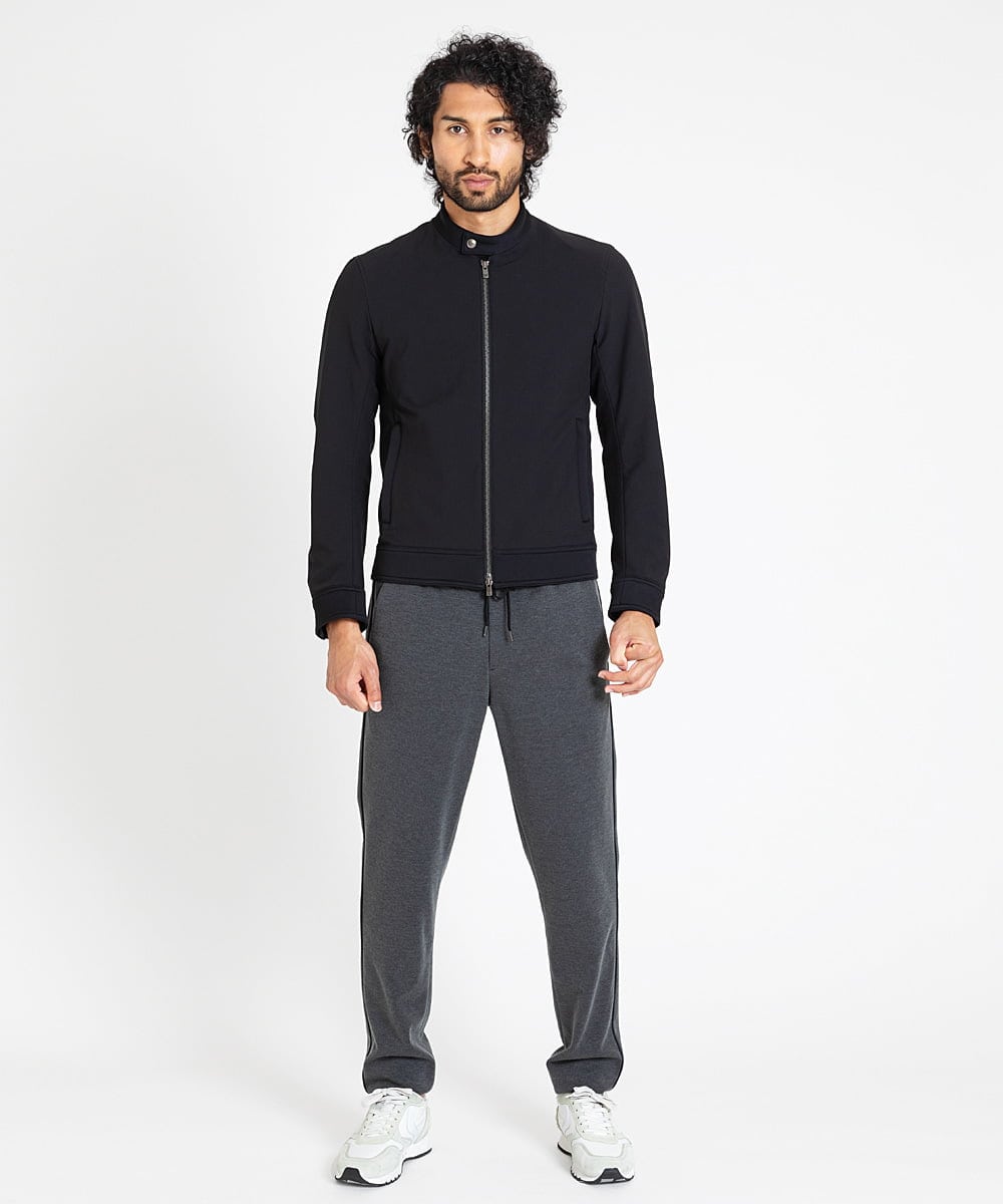 MNJAV86390 MICHEL KLEIN HOMME(ミッシェルクラン オム) ウォーターテックライダースブルゾン ブラック(94)
