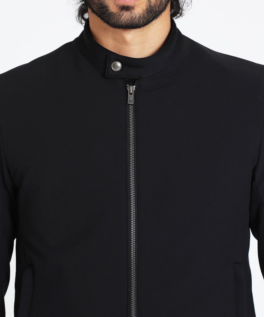 MNJAV86390 MICHEL KLEIN HOMME(ミッシェルクラン オム) ウォーターテックライダースブルゾン ブラック(94)