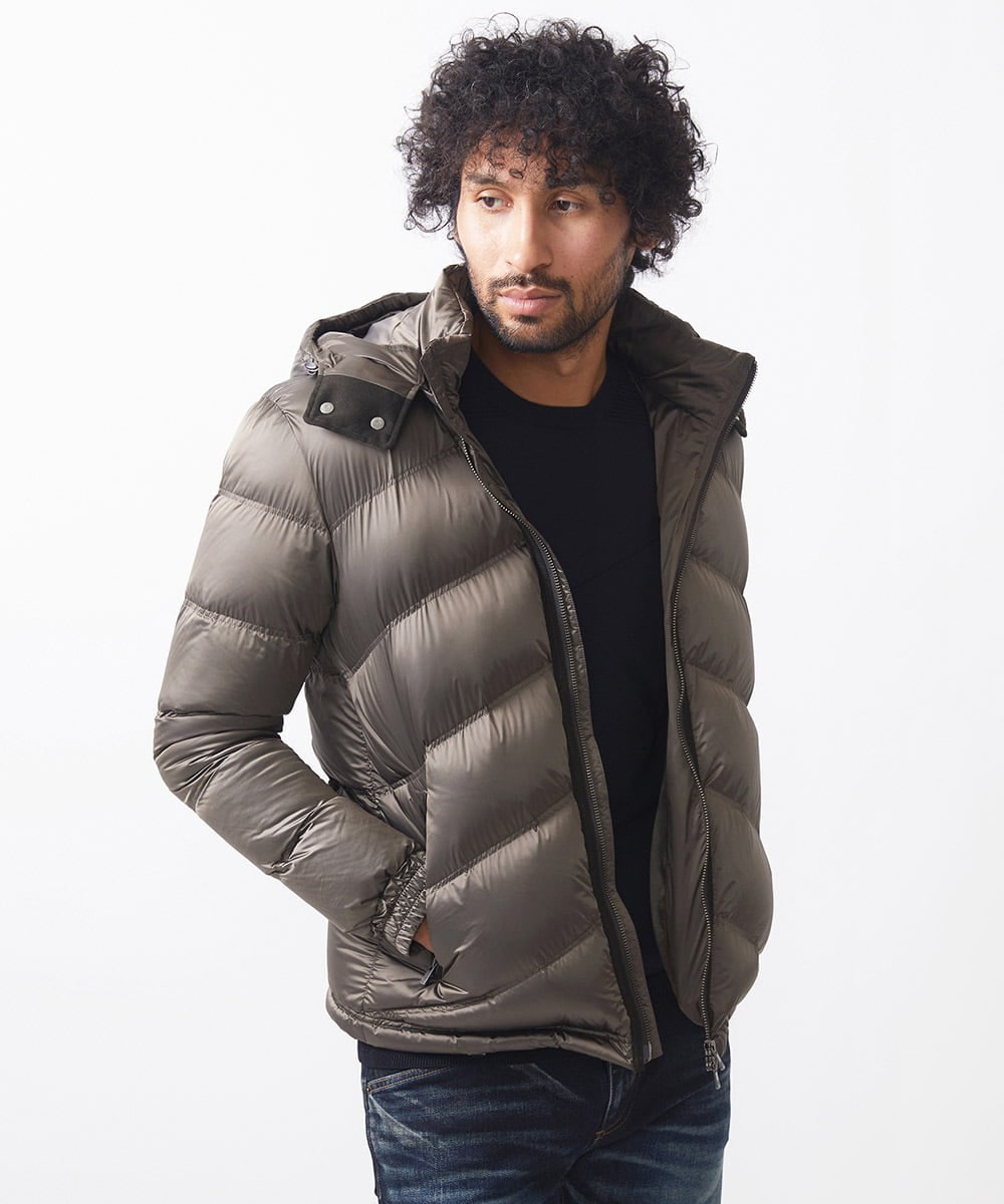 MNJCC60720 MICHEL KLEIN HOMME(ミッシェルクラン オム) シャンブレーダウンジャケット カーキ